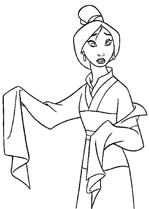 coloriage mulan en tenue de ceremonie